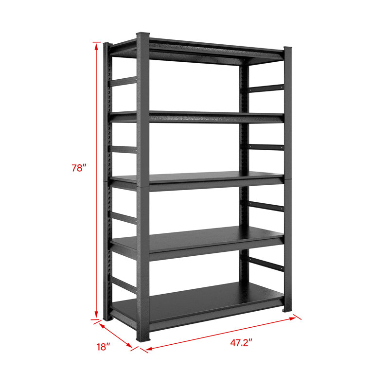 Étagère de rangement Étagère de rangement robuste en métal à 5 niveaux H78 * W47.2 * D18