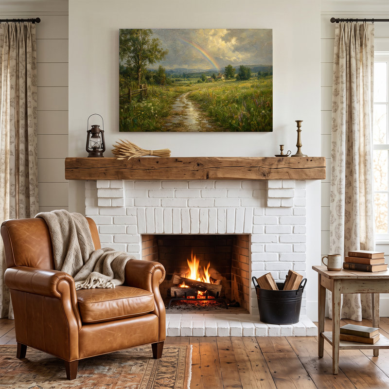 Reproduction sur toile d'un chemin de prairie luxuriante - 30 x 45 cm, H 12 po x l 18 po