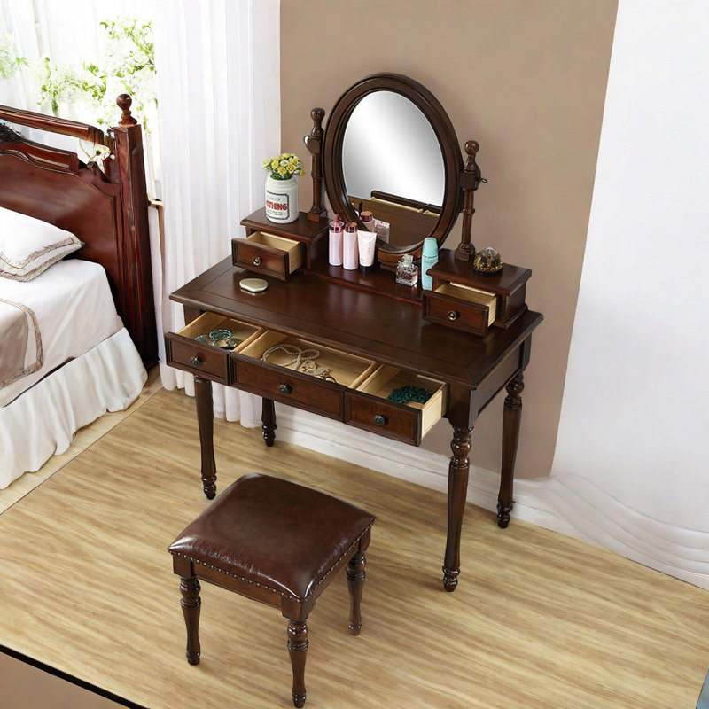 Meuble-lavabo rétro en bois massif