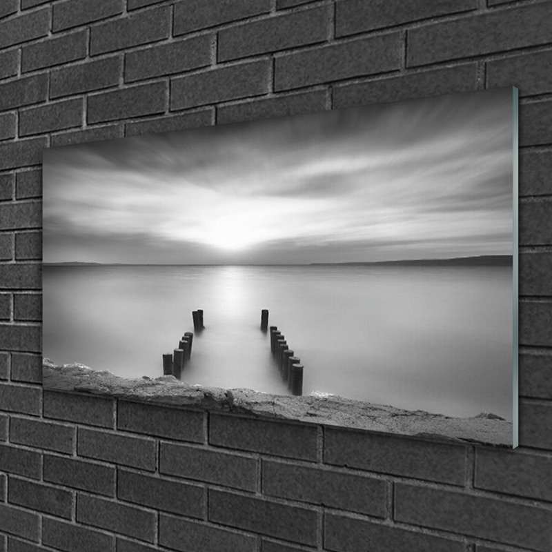 Glass Print Wall Art 100X50cm Image Printed On Glass Decorative Wall Picture Behind Toughened / Tempered Safety Real Glass For Kitchen & Living Room Theme: Sea Landscape