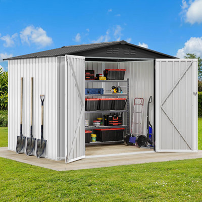 8 ft. W x 6 ft. D Galvanized Steel Storage Shed