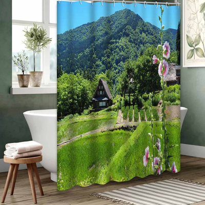 Clear Waterproof Shower Curtain,Shower Curtains for Bathroom with 12 Hooks