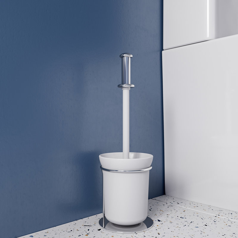 Free-Standing Toilet Brush and Holder, Chrome