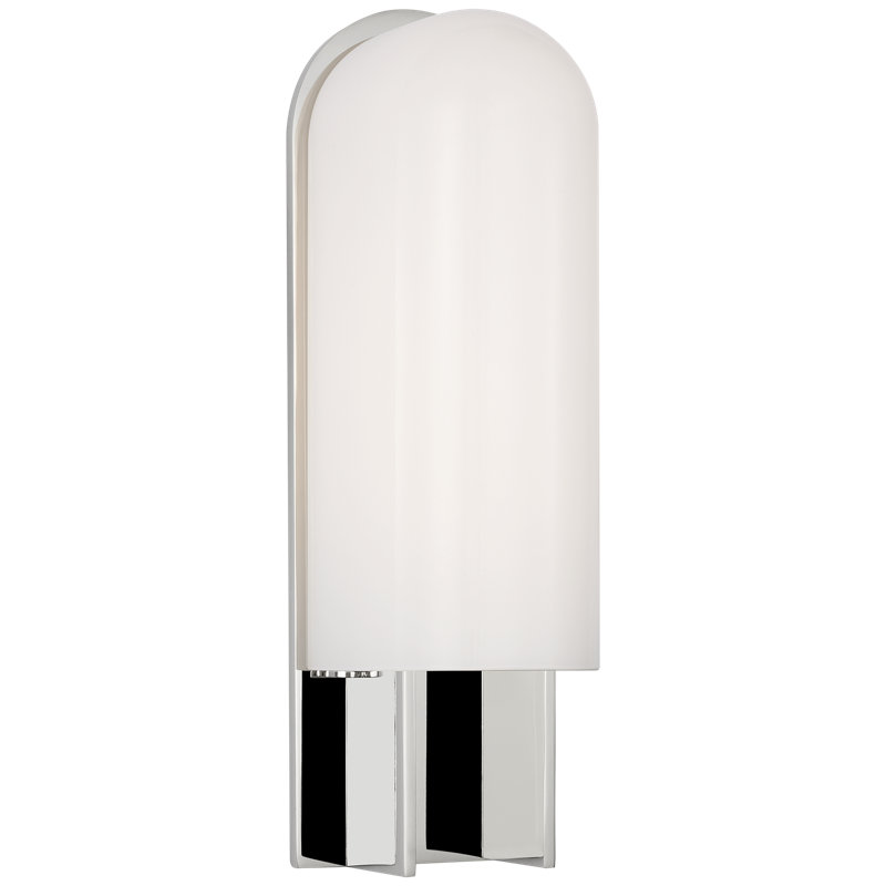 Kelly Wearstler Solid Brass 1 - Light LED Flush Mounted Sconce, 14" H x 4.5" W x 4" D, Polished Nickel