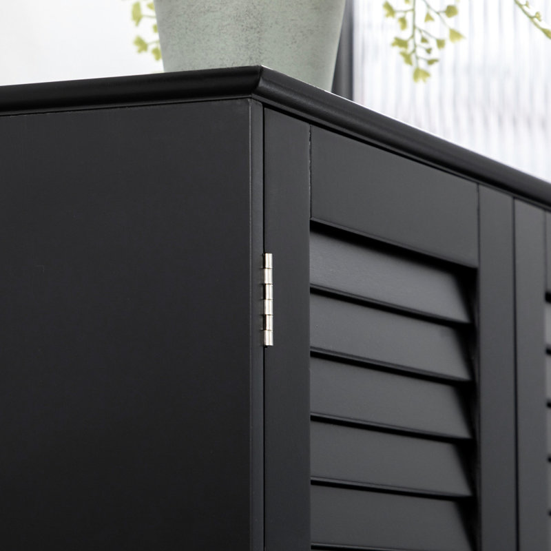 Armoire de rangement autoportante avec tablette réglable - noir