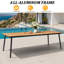 8 - Person Metal Patio Dining Set With Removable Cushions And Umbrella Hole-1602815493