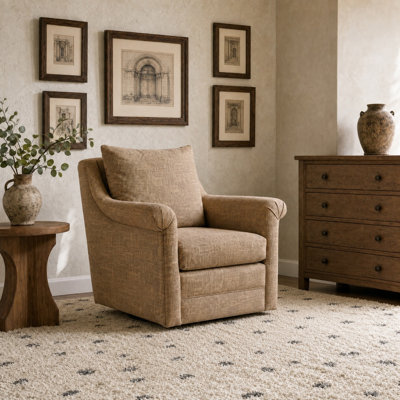 Fauteuil pivotant Felicity - Carreaux brun café