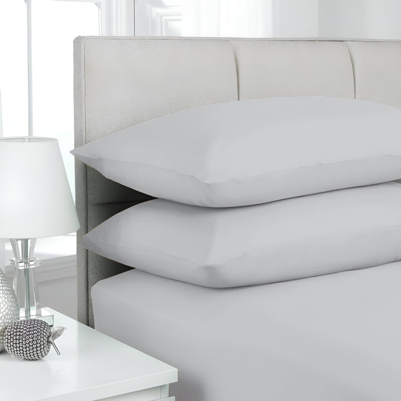 Castille Super Soft Plain Blend Microfiber Housewife Pillowcase, Silver
