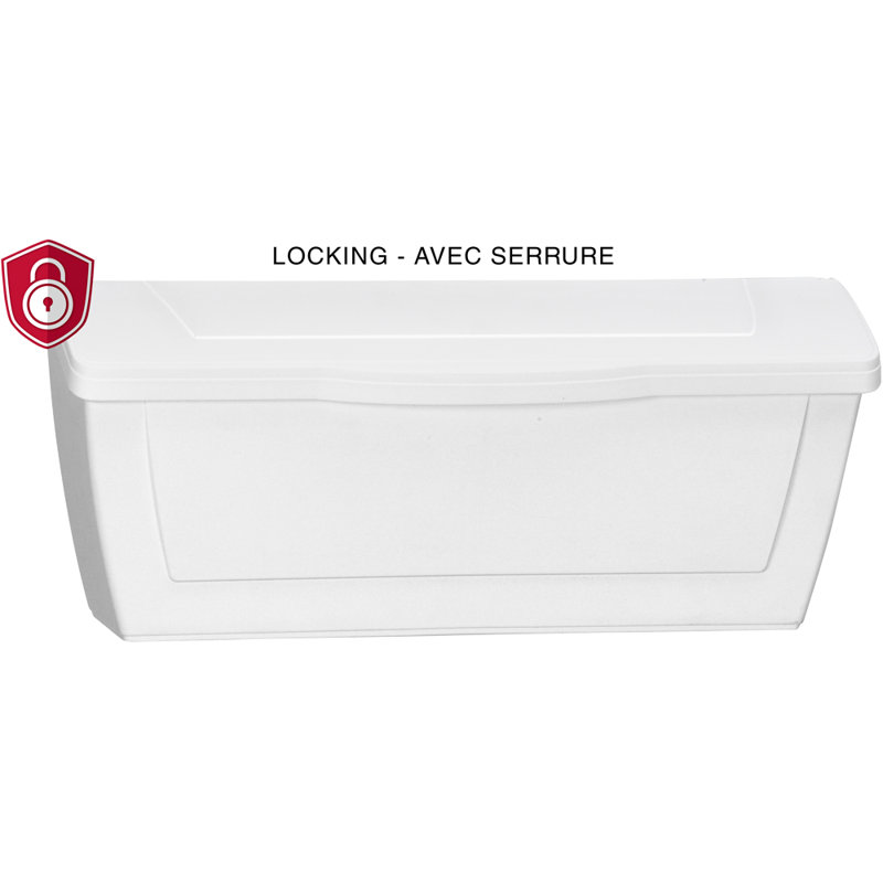 White Lockable Wall Mounted Plastic Mailbox