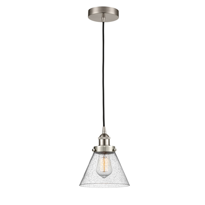 Annis 1 - Light Single Pendant, LED, Seedy/Small Cone, Brushed Satin Nickel