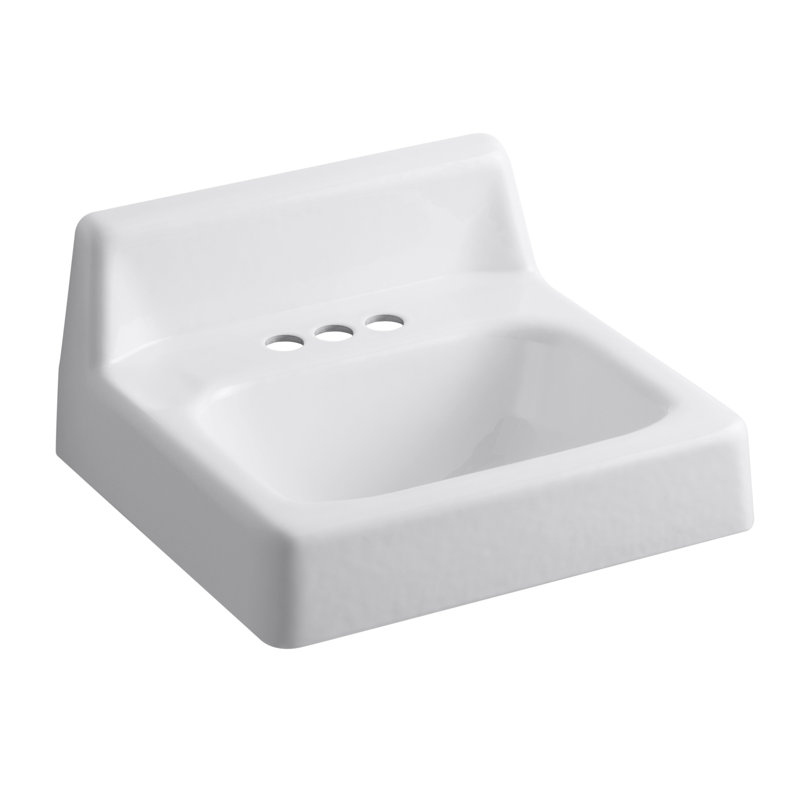 Hudson Metal 16" Wall Mount Bathroom Sink with Overflow