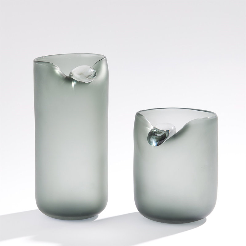 Poise Vase, 12.75" H x 5.75" W x 5.75" D, Gray
