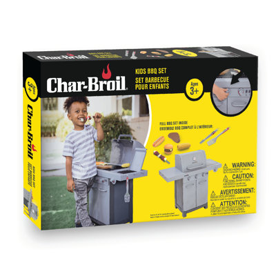 Char-broil Barbecue Kids Set - Including Pretend Play Skewer, Slat&pepper, Burger, Hot Dog, Steak, Corn, Tongs, Sauce Mop, Spatula. With Smoke Effects, Lights, And Sounds!!