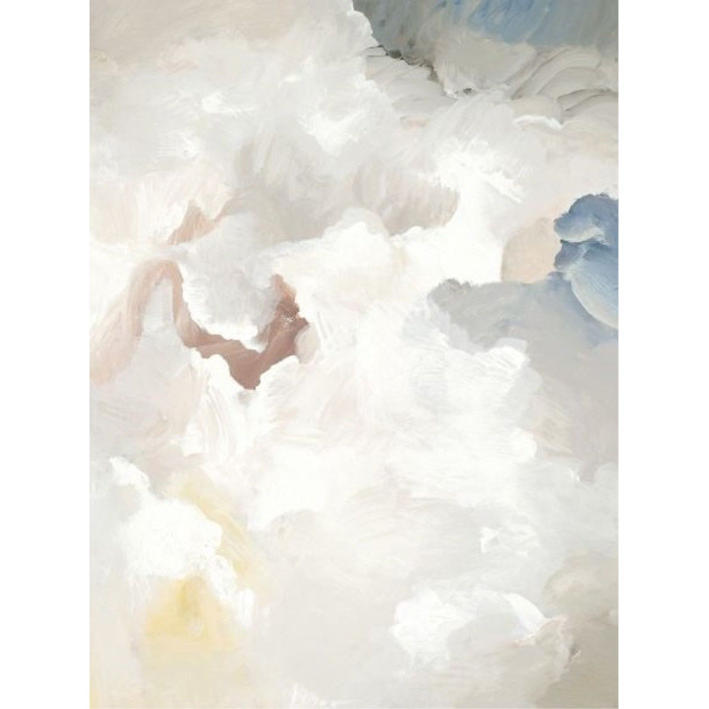 White On Gray Print by Sara Brown, 63" H x 47" W x 2" D, Glass Coat