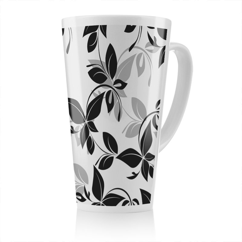 White Floral Latte Mug