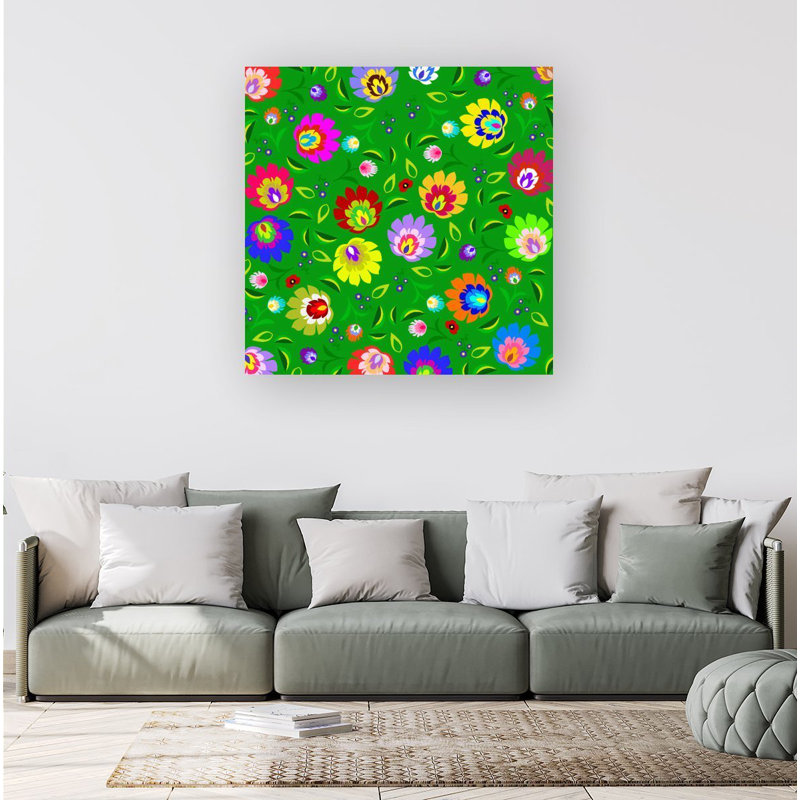 Polish Folk Floral - Wrapped Canvas Print