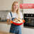 Pirecart 6Qt Enameled Cast Iron Dutch Oven For  Bread Baking, Non-Stick Dome-Shaped Bread Oven Pot With Lid, Silicone Handles And Scraper, Red-117583857