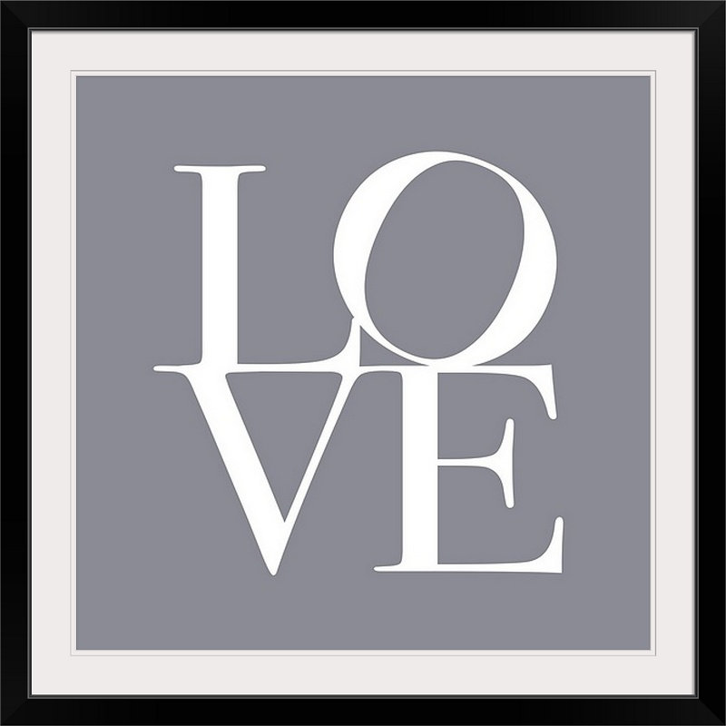 «Love» par Francy, art textuel, H 20" x l 20" x P 1", Cadre noir