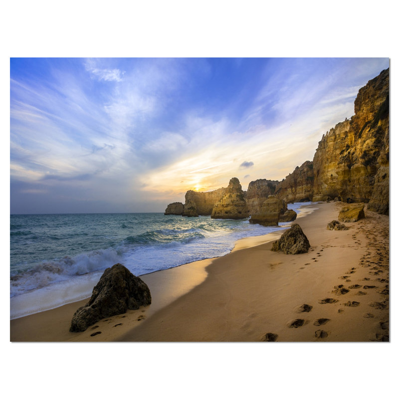 Reproduction de photo sur toile tendue, "magnifique coucher de soleil sur algarve portugal", H 30 po x l 40 po x P 1 po