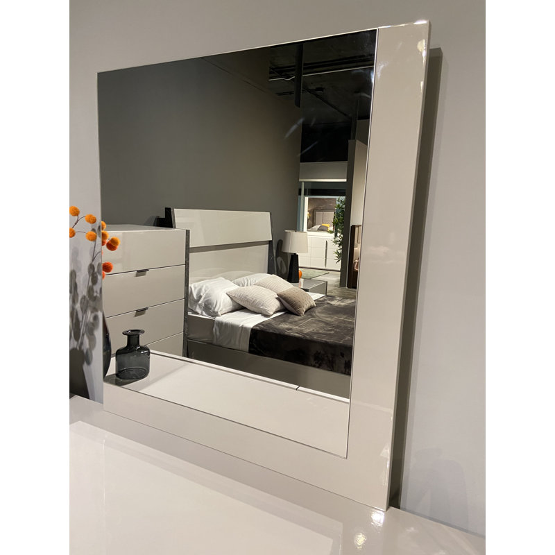 Minelva Wood Flat Wall Mirror
