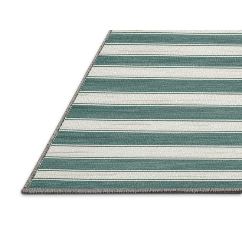 Tapis gris à rayures horizontales lavable à la machine, Carré 8 pi