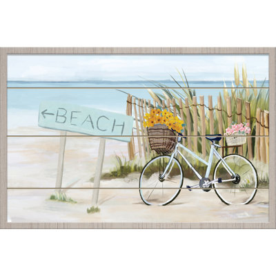 23.5" x 15.5" Beach Sign Wall Art, Coastal Wall Decor for Bathroom, Living Room, Bedroom