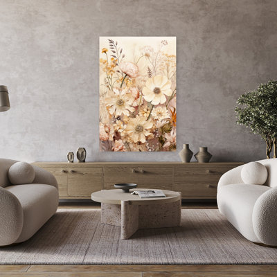Art contemporain, paysage de marguerite abstraite