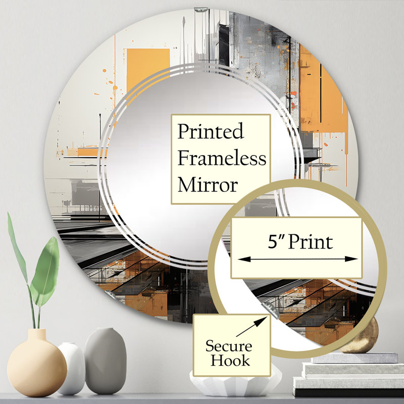 Cronulla - Miroir mural moderne rond, 24 po x 24 po