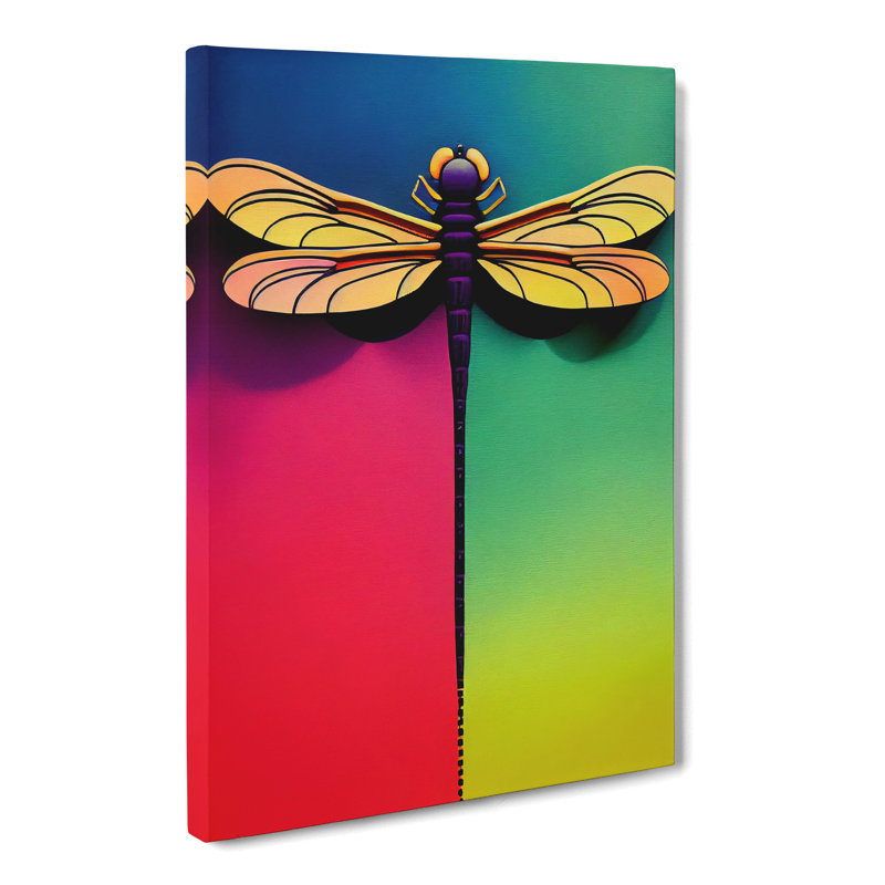 Cochecton Dragonfly Block Colour - Wrapped Canvas, 50cm H x 35cm W x 3cm D