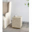Tabouret carré crème mesurant 14 x 14 x 18 pouces, motif, base en laiton, décoration de salon