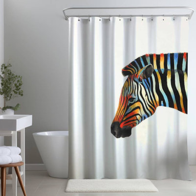 Brijida – Polyester Shower Curtain, Dye Sublimation Print, 71" W × 74" L