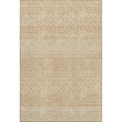 Premium Machine Washable Prisco Gold Rug