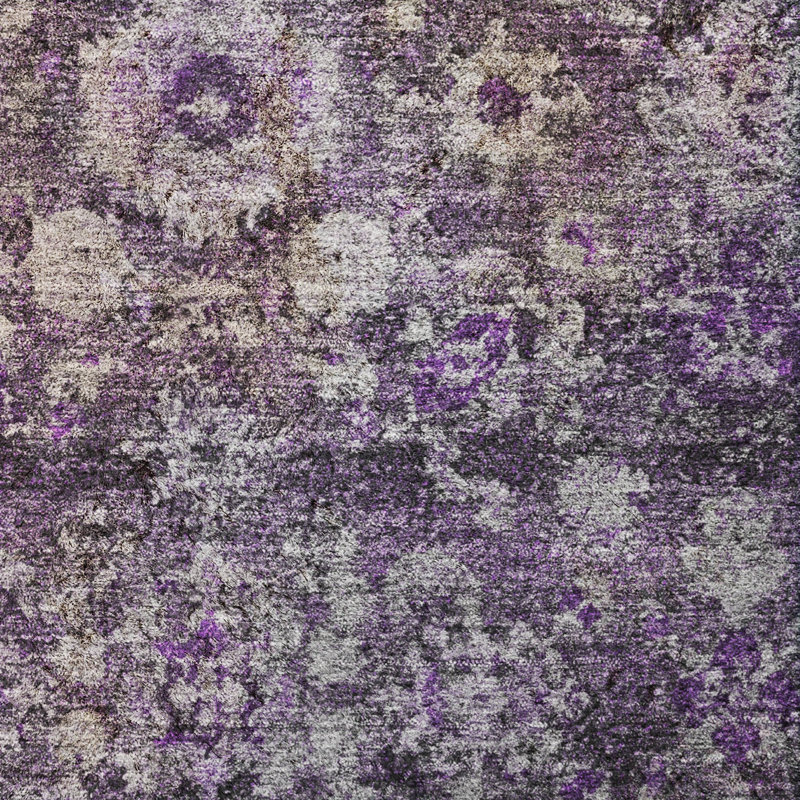 Tapis oriental à poils longs de qualité supérieure lavable à la machine ADS651, Purple, 8 pi x 10 pi