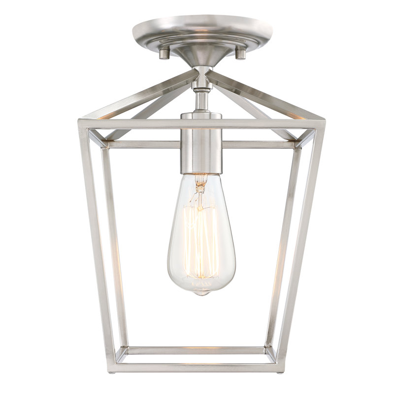 1-Light 12-in Semi Flush Mount Light, Brushed Nickel