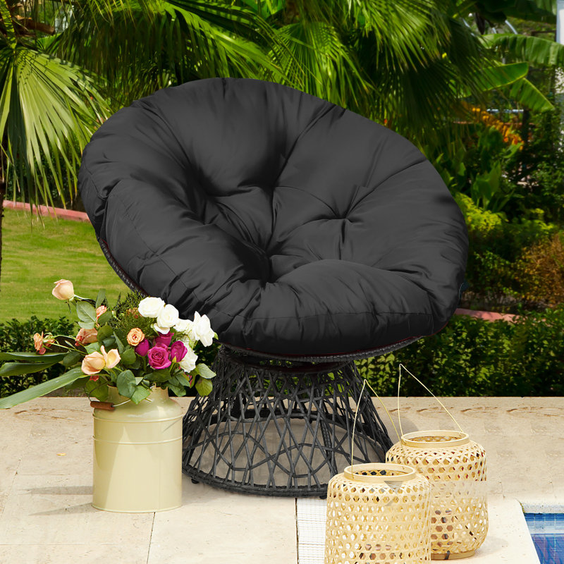 Fauteuil Papasan pivotant de l 37,5 po, Noir