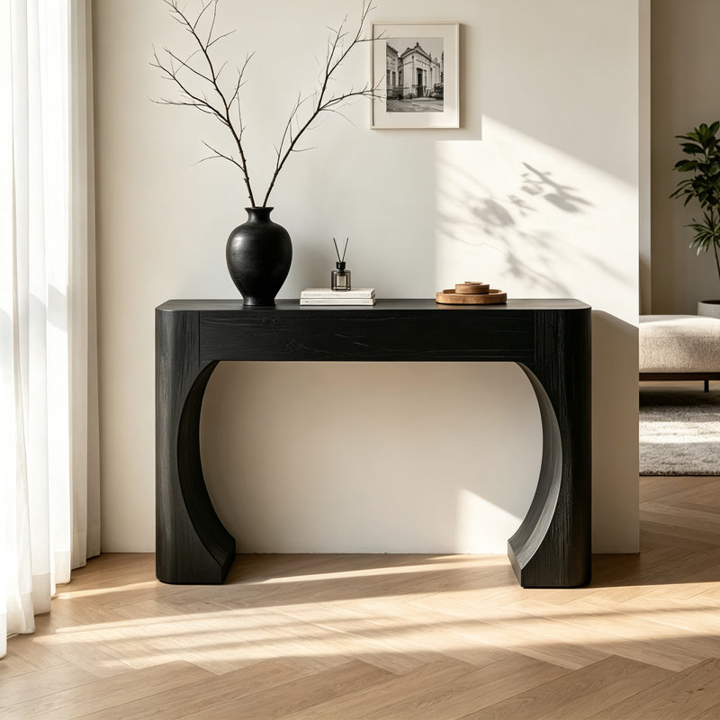 Console en bois au design simple, 31.5" H x 39.37" W x 11.81" D, Brown