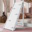 Lit superposé simple au-dessus d'un lit simple, lit superposé au sol avec rampe d'escalade, échelle, garde-corps de sécurité, blanc