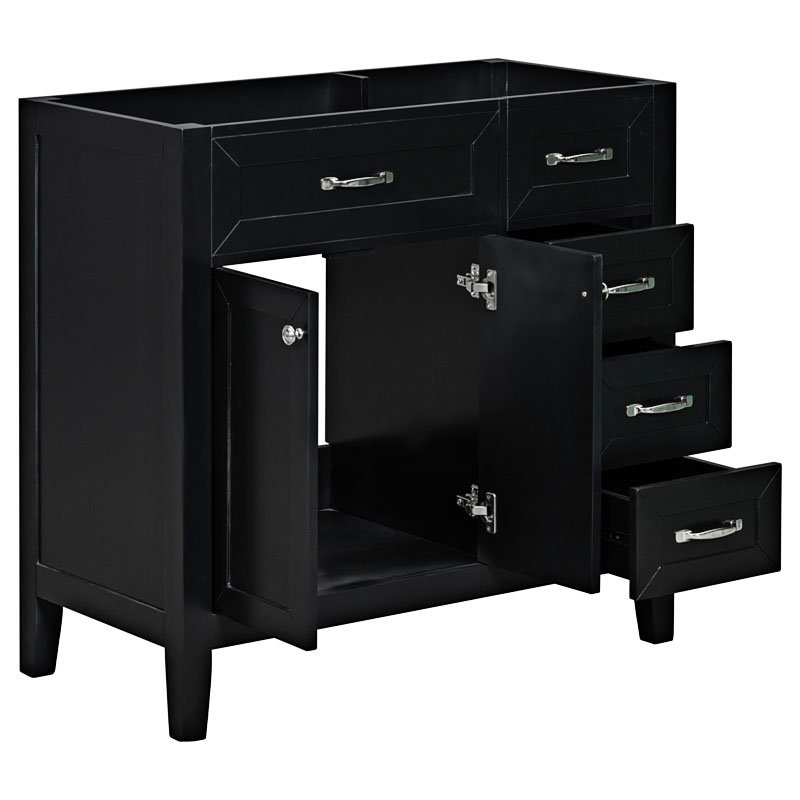 Base de meuble-lavabo simple 35,50 po seulement, Noir