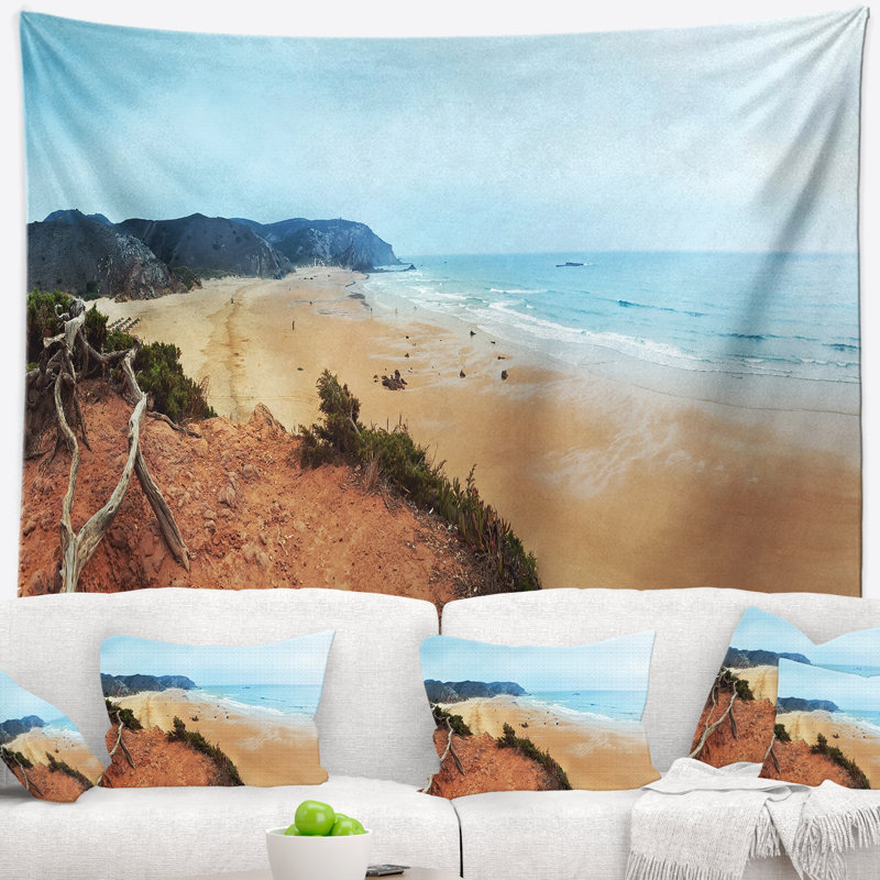 Tapisserie plage côtière avec vagues, H 50 po x l 60 po