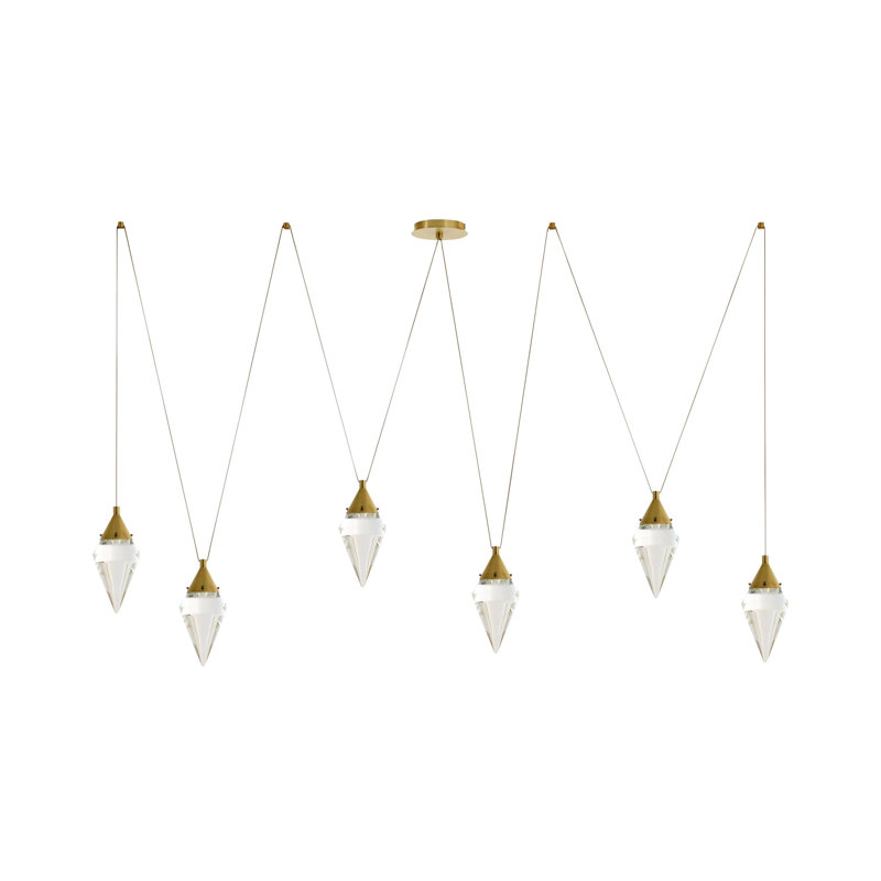 Berkley Multi-Drop Chandelier, Antique Brass