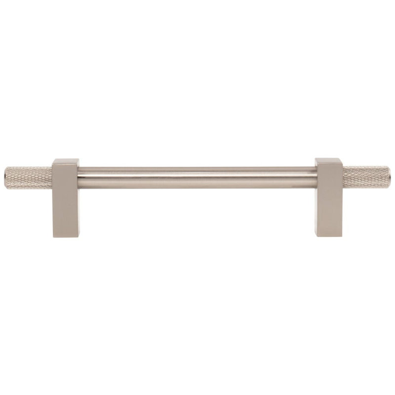 Larkin 4 Knurled Ends Bar Pull, Satin Nickel, 5 1/16"