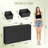 Modern Wide Black Fabric Dresser TV Stand - 63'' Storage Chest with 18 Drawers - Sturdy Steel Frame, Wooden Top, Bedroom or Living Room - Easy Assembly-1707382039