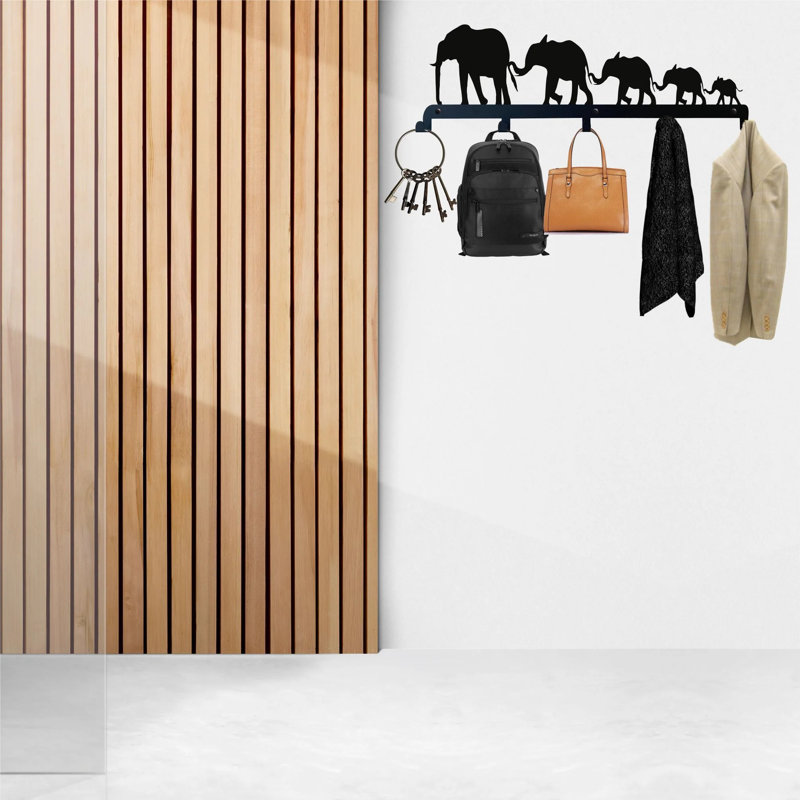 Metal Wall Organizer with Key Hooks