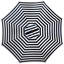 Parasol rayé pour terrasse avec poteau en bois - 8,5 pi - Bleu et blanc