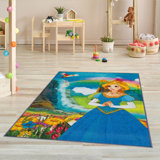 Tapis bleu / vert / jaune
