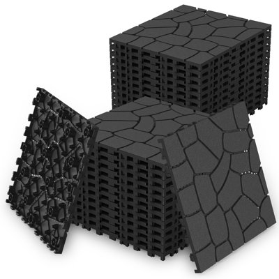 Carreaux de terrasse toutes saisons à emboîtement toutes saisons (12 po x 12 po) - Pavés d'extérieur robustes en Pp