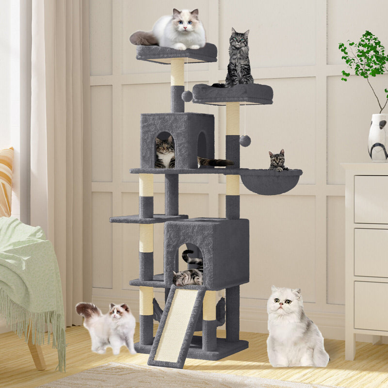 Amadahy 158cm H Cat Tree, Dark Grey