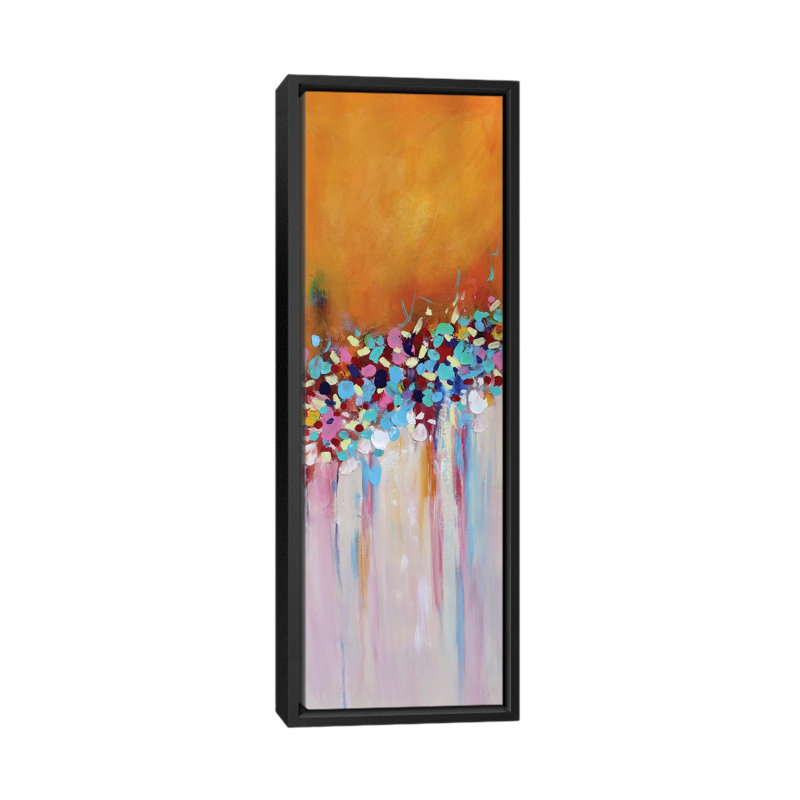 « abstract jardin v », impression sur toile, H 60 po x l 20 po x P 1,5 po, Cadre noir