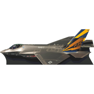 H32063 F-35 Lightning II US Navy Fighter Jet Cardboard Cutout Standee Standup