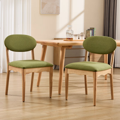 Chaise rembourrée en bois massif avec dossier creux, chaise d'appoint de style campagnard pour cuisine / salle à manger